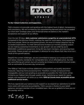 TAG Grading Pricing and Feature Updates - February 2025