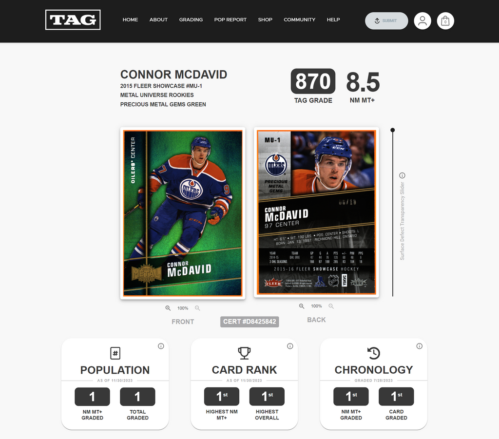 TAG Digital Image and Grading Reports – TAG Grading